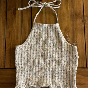 plaid American eagle crop top